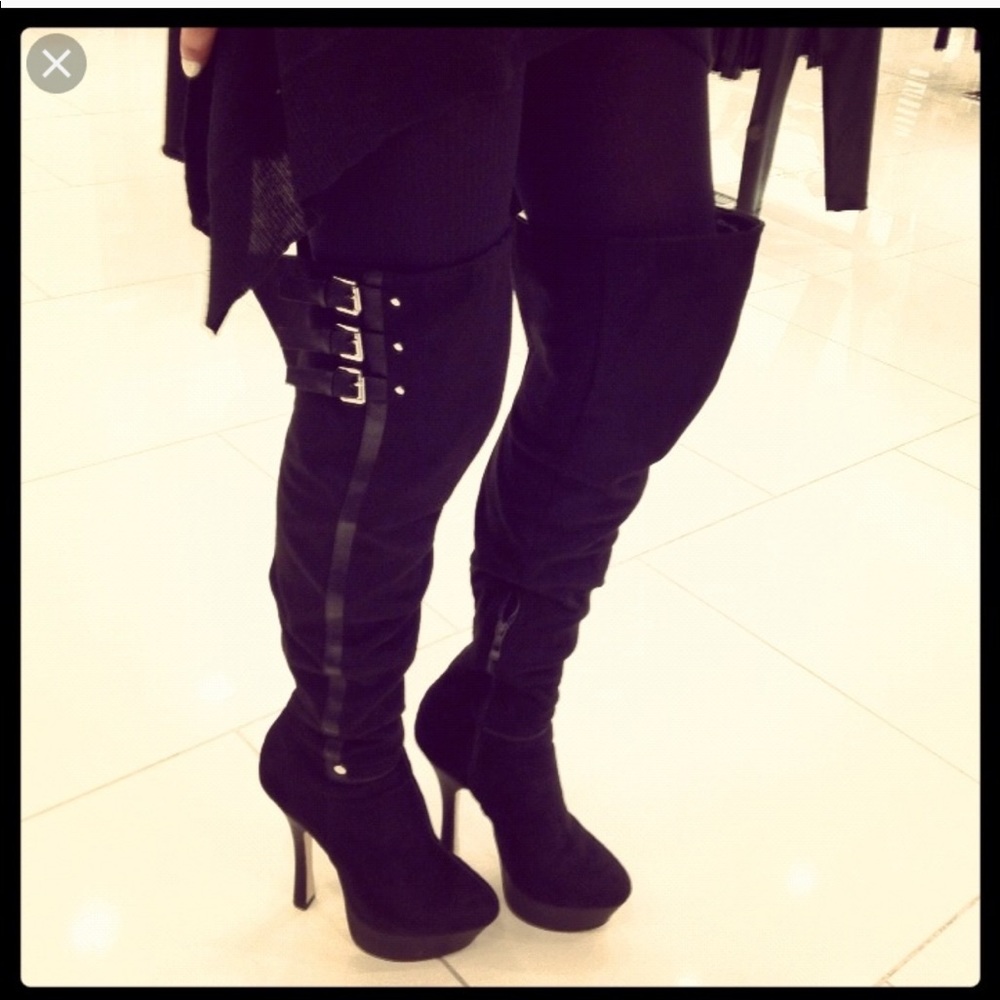 Bebe Suede Knee High Boots